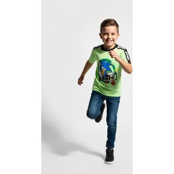 Chlapecké oblečení Sinsay - Tričko s dekorativní páskou na rukávech Sonic the Hedgehog - mentolová - 266DZ-65X - 266DZ-65X-104