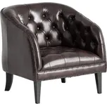 Křeslo Chesterfield V hnědá pravá kůže