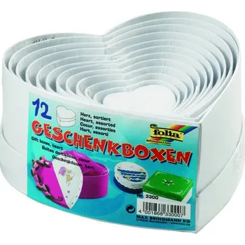 Úložný box Dárkové krabičky – srdce, bílé, 12 ks