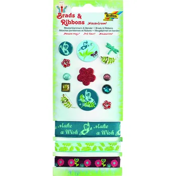 Sada knoflíků a stuhy s motivem magická louka