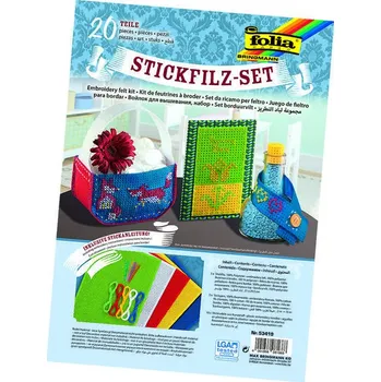 Děrovaný filc – sada 20 dílů pro vyšívání a kreativní tvoření