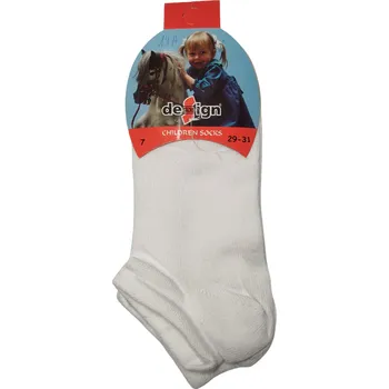 Dětské kotníčkové ponožky Design Socks jednobarevné - bílá barva