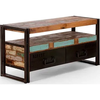 Televizní stolek TV stolek z masivu 112 cm Ontario recyklované dřevo