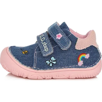 Dívčí tenisky Tenisky D.D.step C073-329 modré jeans s duhou velikost: 28