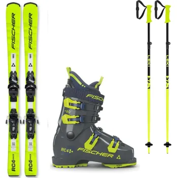 Zimní sport Lyžařský set FISCHER RC4 Race JR JRS s vázáním FS 4 GW CA JRS + lyžáky + hole