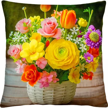 Polštář Dekorační polštář BOUQUET OF FLOWERS II. 40x40 cm Mybesthome Varianta: Povlak na polštář, 40x40 cm