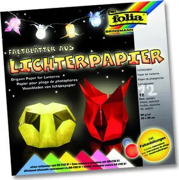 Umělecký papír Průsvitný barevný papír 30×30 cm – 12 listů – origami papír na výrobu lucerniček a lampionů