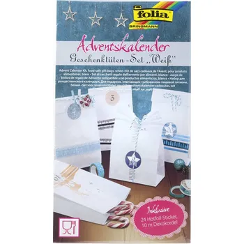 Papírové sáčky na adventní kalendář – bílé, 24 ks