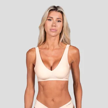 Podprsenka GymBeam Bezešvá podprsenka Comfy Beige L cream