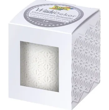 Washi bordura z rýžového papíru – KVĚTINY, BÍLÁ, 5 m, dekorace a scrapbooking