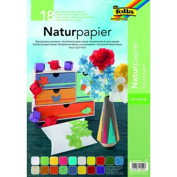 Umělecký papír Přírodní papír 23×33 cm – sortiment 18 listů