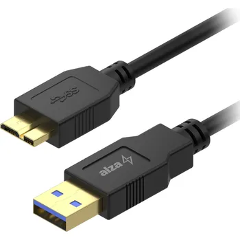 Datový kabel AlzaPower Core USB-A (M) to MicroUSB-B 3.2 Gen 1, 1m - černý