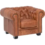 Křeslo Chesterfield vintage pravá kůže