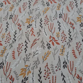 Pro útulný domov bavlněná látka VĚTVIČKY BÉŽOVÉ