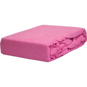 Prostěradlo Froté prostěradlo s gumou 200x200 cm, růžové