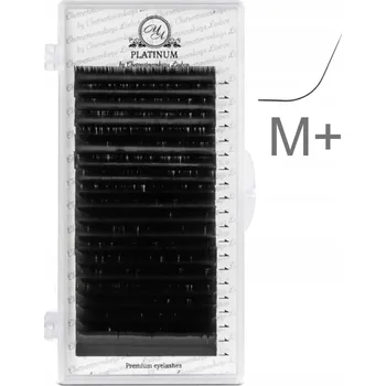 Umělé řasy Umělé řasy na pásku pro prodlužování, černé, zatočení M+, tloušťka 0,10, délka 14 mm PLATINUM