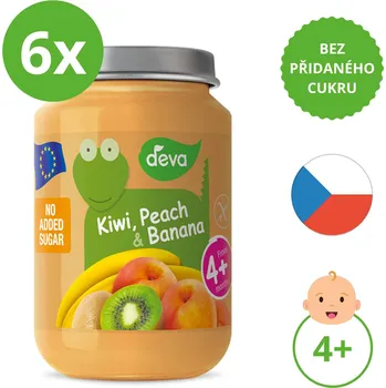 DEVA kiwi, broskev, banán 6×200 g