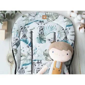 Podložka do kočárku kratší (Safari, sea green fleece)