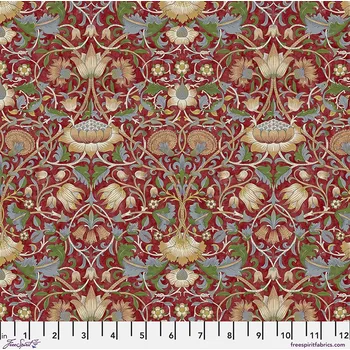 Free Spirit William Morris Oxford Holiday 023 CRIMSON vícebarevná bavlněná látka patchwork
