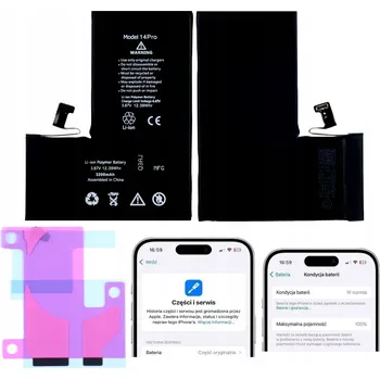 Baterie pro mobilní telefon Baterie pro Apple iPhone 14 Pro 3200mAh BEZ HLÁŠKY o neoriginálním dílu Crack BMS + lepidlo