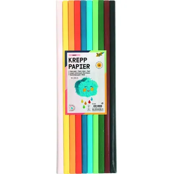 Umělecký papír Krepový papír - sada 10 rolí BASIC - 50 x 200 cm