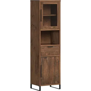 Knihovna Dřevěná vitrína Victoria borovice hnědá