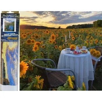 Diamantové malování Diamantový obrázek - snídaně mezi slunečnicemi 30 x 40 cm