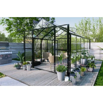 Skleník Cultivo Zahradní polykarbonátový skleník PREMIUM Solid PC 278x347cm Black