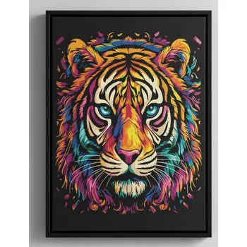 Malování na černé plátno 40 x 50 cm, tygr