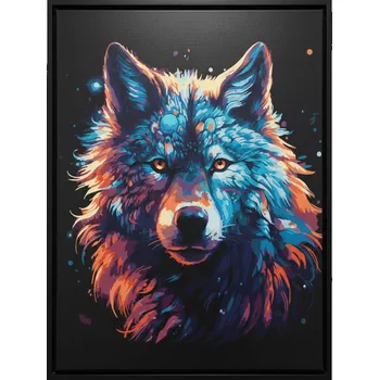 Malování na černé plátno 30 x 40 cm, vlk