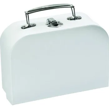 Školní kufříky – 2 ks, bílé, tvrdý karton – vhodné pro DIY, malování, dekorace, ukládání drobností