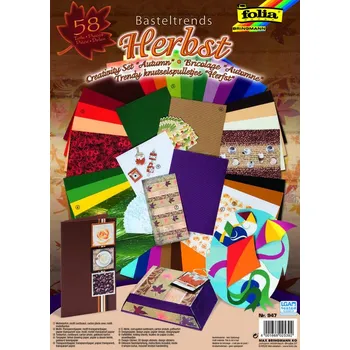 Výuková hračka Podzimní kreativní sada pro tvoření – 58 dílů s papíry, kartony a doplňky