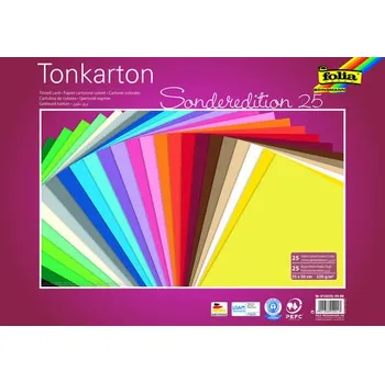 Umělecký papír Barevný karton 220 g/m2 – 25 listů, 25 barev, 35 × 50 cm