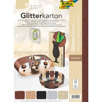 Výtvarný papír Glitrový papír 300gms classic 24 x 34 cm 5 listů