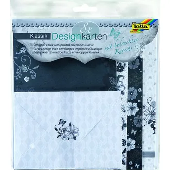 Sada přání a obálek – elegantní design KLASIK, 8 ks