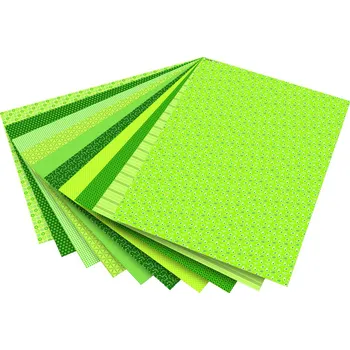 Umělecký papír Karton s motivem - Basics zelená- 270g/m2 50x70 cm 10 archů v 10ti motivech