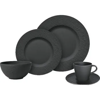 Talíř Villeroy & Boch Jídelní sada Manufacture Rock Black, 20 ks