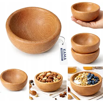 MISKA DŘEVĚNÁ MÍSA NA OŘECHY, DROBNÉ OVOCE Z TŘEŠŇOVÉHO DŘEVA 10 CM