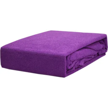 Prostěradlo Froté prostěradlo s gumou, rozměr 180x200 cm, fialové KOBI