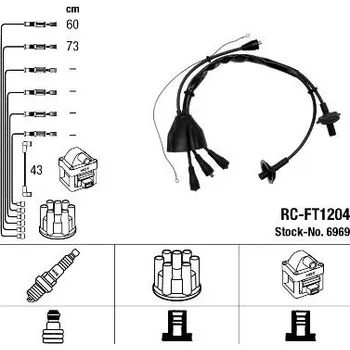 Zapalovací kabel Sada kabelů pro zapalování NGK RC-FT1204