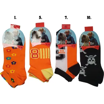 9-10 let-Chlapecké a dívčí kotníčkové ponožky mix Design Socks