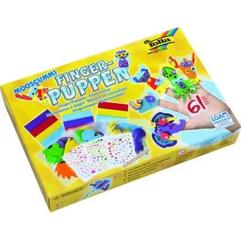 Prstoví maňásci z mosgummi – Set 61 dílů, 15 figurek s příslušenstvím pro kreativní hraní