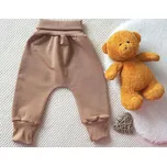 AMÁLKA Elastické rostoucí kalhoty teplákovina, hnědé Velikost: 92