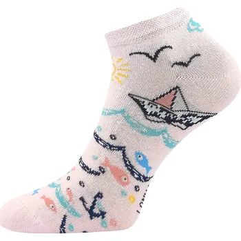 Dívčí kotníčkové ponožky růžové rybičky Dedonik Fuski Boma