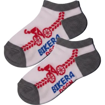 vel.98-152-Chlapecké kotníčkové ponožky sportovní Design Socks -bílá barva