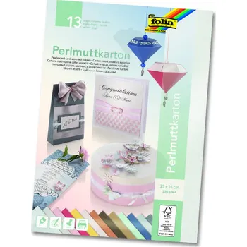 Umělecký papír Perleťový papír - 250 g/m² - 25×35 cm - 13 barev