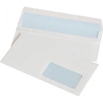 Obálka Kancelářské produkty KANCELÁŘSKÉ PRODUKTY samolepicí obálky, SK, DL, 110x220mm, 75gsm, 1000ks, s pravým okénkem 45x90mm, bílá