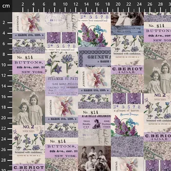 Free Spirit Tim Holtz Palette 697 fialová ostatní potisk bavlněná látka