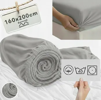 Prostěradlo Prostěradlo s gumou BestLowCost jersey 160 x 200 cm