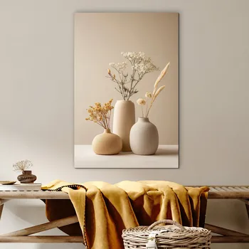 Obraz Minimalistický dřevěný obraz - Vázy | DUBLEZ